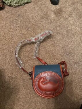 Dooney & Bourke All Weather Leather 2 Duck Crossbody Bag Jeans Blue NWT